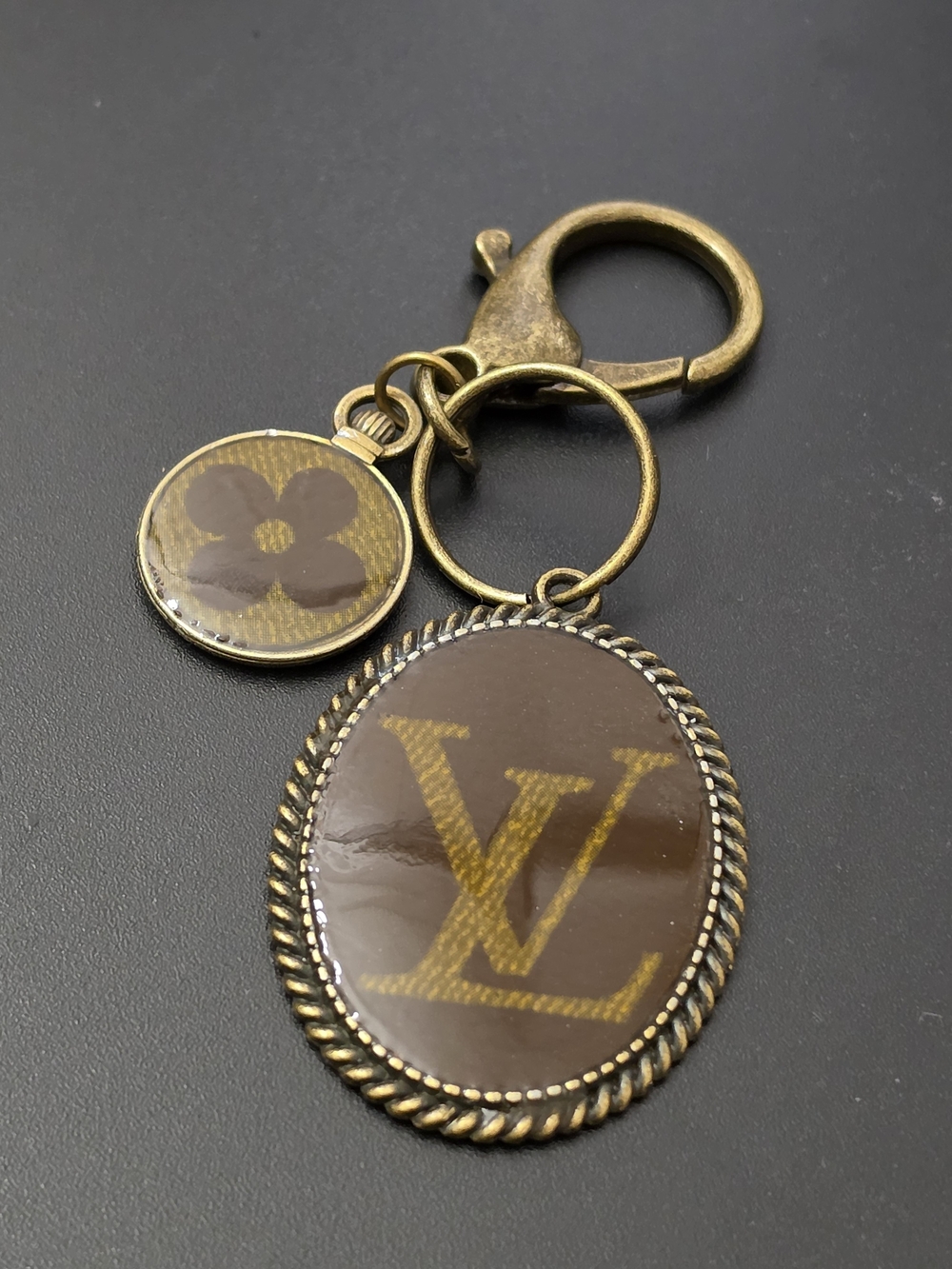 Louis Vuitton Brown Monogram Oval Keychain Charm